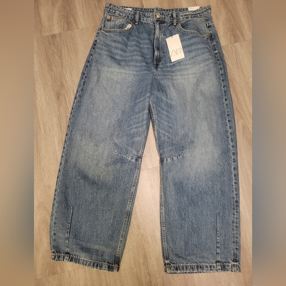 Zara Trf Midrise Baggy Balloon Jeans sz 12